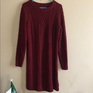 Burgundy Sweater Dress